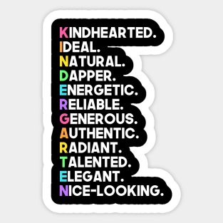 Funny Kindergarten Teacher Apparel For Back To School Sticker